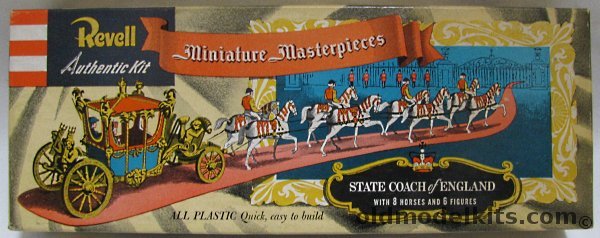 Revell 1/48 The State Coach of England - Circa 1760 - With 8 Horses and 6 Figures - Miniature Masterpieces Issue, H506-129 plastic model kit